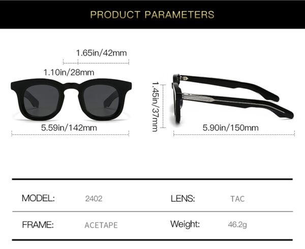 Round Acetate Sunglasses - Image 2