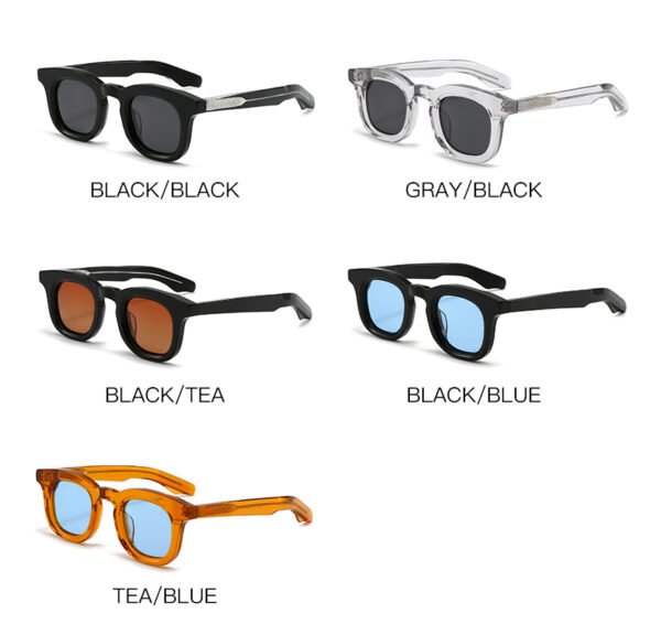 Round Acetate Sunglasses - Image 3
